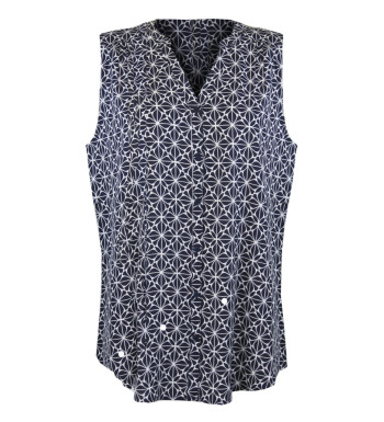 Chemisier sans manche noir femme – Viscose, col rond ouvert