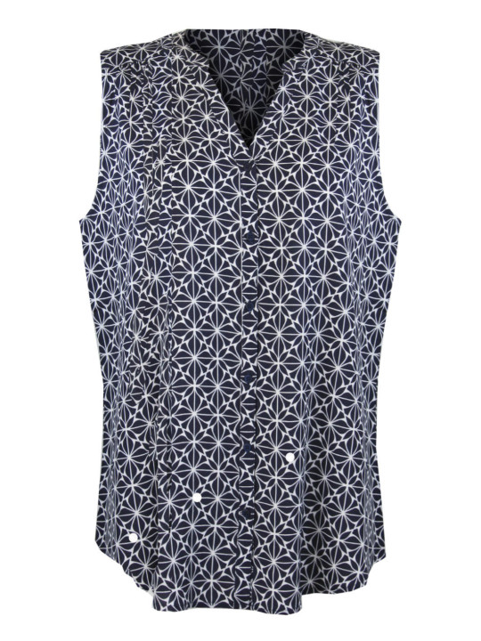 Chemisier sans manche noir femme – Viscose, col rond ouvert