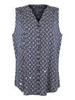Chemisier sans manche noir femme – Viscose, col rond ouvert