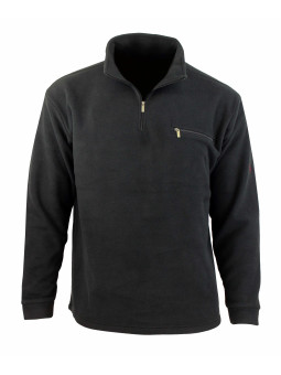 Sweat-shirt homme noir col rond résistant – CARIBOU2