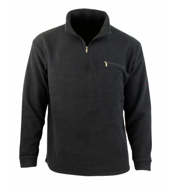 Sweat-shirt homme noir col rond résistant – CARIBOU2