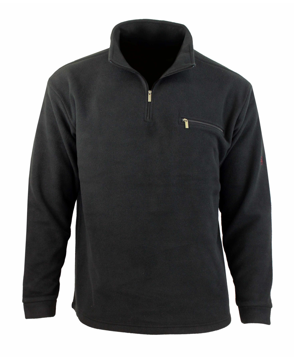 Sweat-shirt homme noir col rond résistant – CARIBOU2