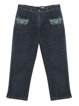 Pantacourt femme MAYFLOWER SE1103 bleu stone washed stretch
