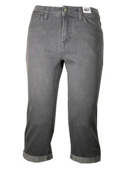 Pantacourt femme 5 poches MAYFLOWER gris double stone stretch