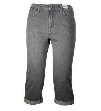 Pantacourt femme 5 poches MAYFLOWER gris double stone stretch