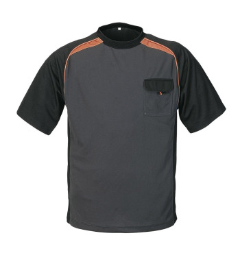 T-shirt homme col rond pratique gris/noir/orange – 3816GN