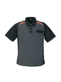 Polo homme col chemise gris/noir/orange – 3817GN