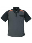 Polo homme col chemise gris/noir/orange – 3817GN