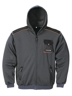 Veste homme à capuche pratique gris/noir/orange – 3814GN