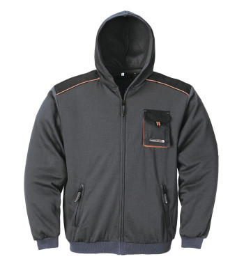 Veste homme à capuche pratique gris/noir/orange – 3814GN