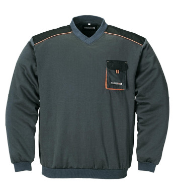 Sweat-shirt homme confortable gris/noir/orange – 3815GN