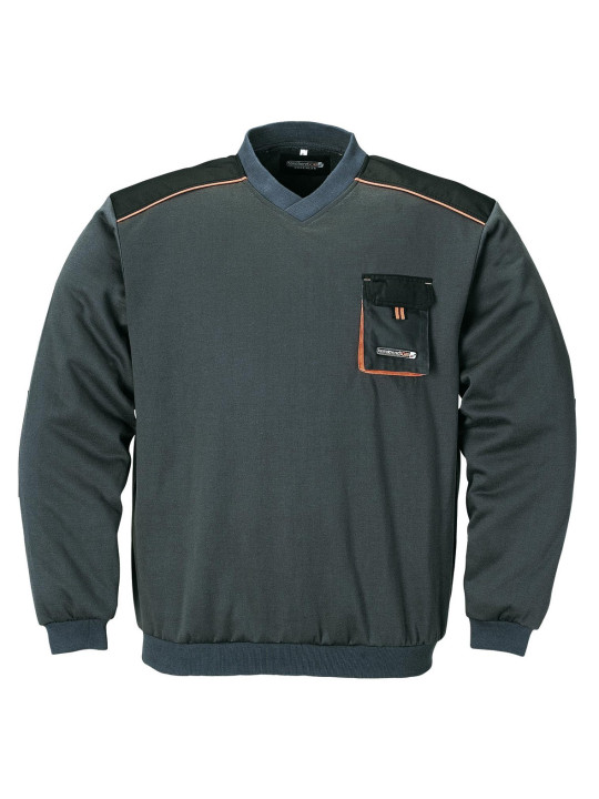 Sweat-shirt homme confortable gris/noir/orange – 3815GN