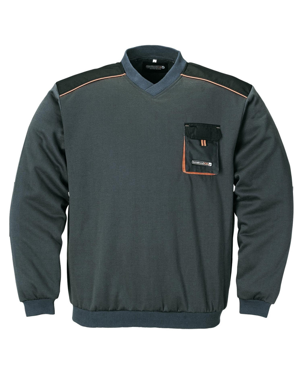 Sweat-shirt homme confortable gris/noir/orange – 3815GN
