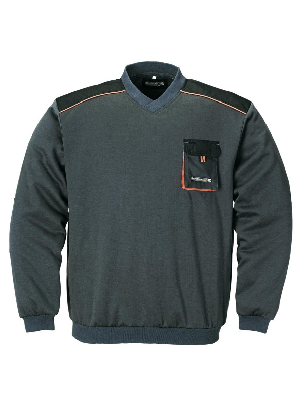 Sweat-shirt homme confortable gris/noir/orange – 3815GN