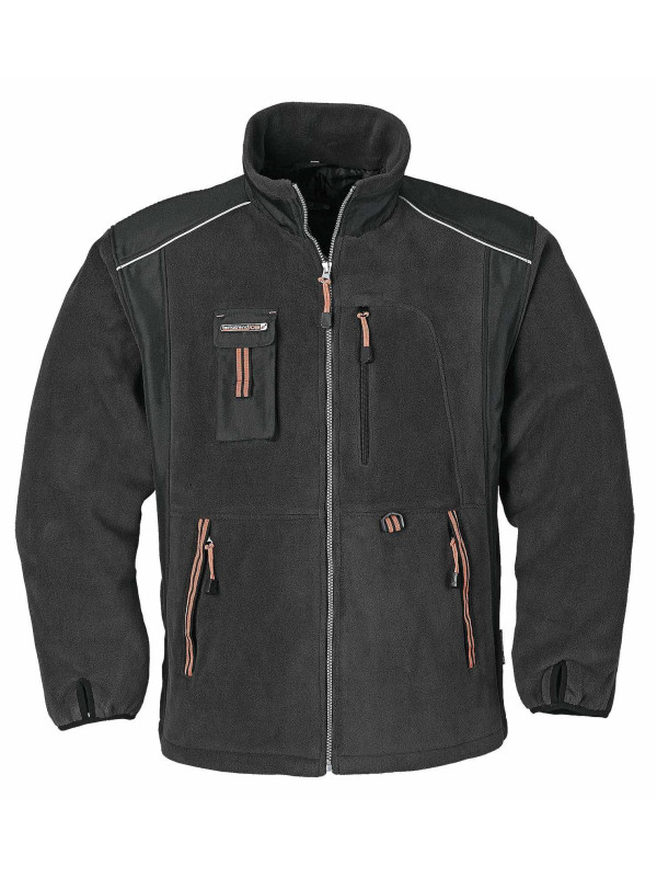 Veste polaire de travail homme gris/orange – 6657GO