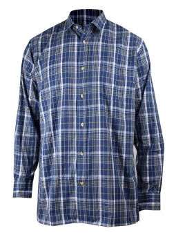 Chemise homme bleue manches longues pratique – M031