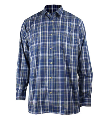 Chemise homme bleue manches longues pratique – M031