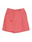 Jupe-short orange femme coton – Poche, broderie palmier