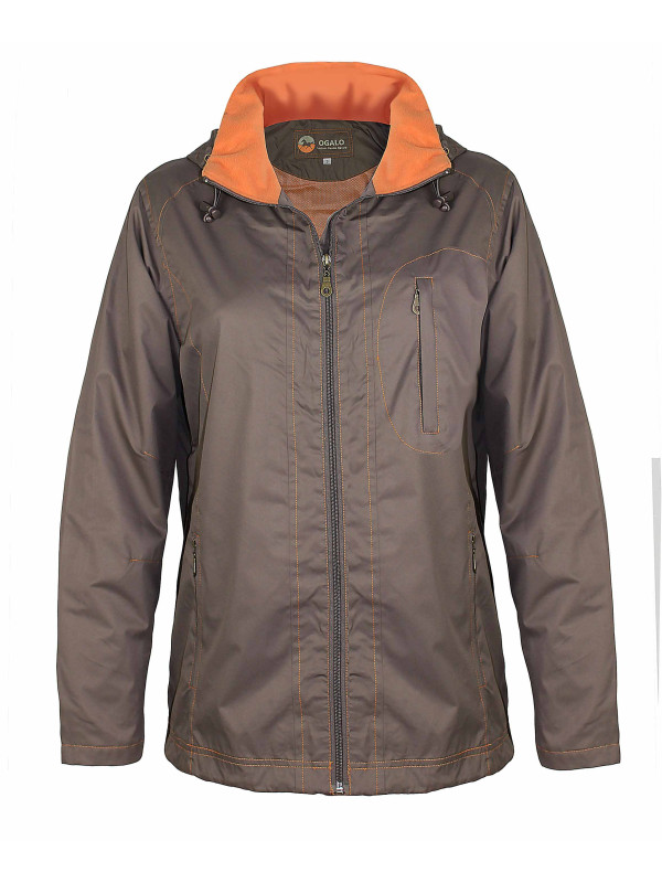 Coupe-vent rando femme castor/orange – Léger, capuche, confort