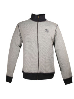 Sweat zippé homme rayé gris/marine en coton – AH1157M