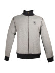 Sweat zippé homme rayé gris/marine en coton – AH1157M