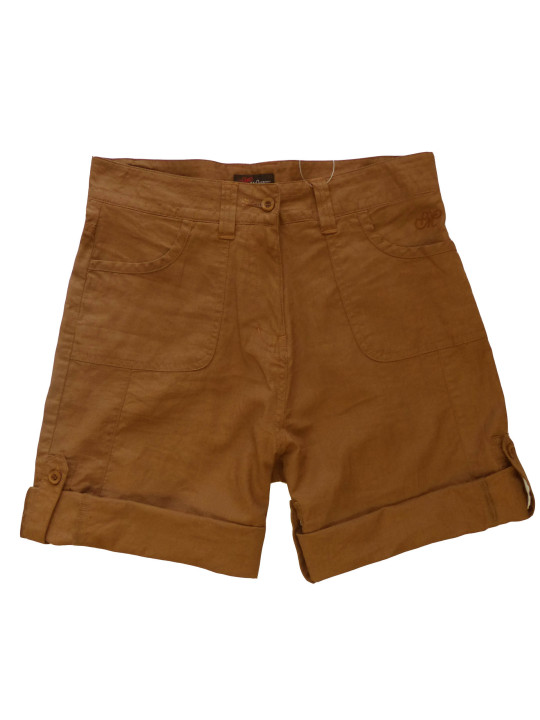 Short lin camel femme BOCCAC – Poches, coupe réglable
