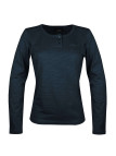 Tee-shirt noir CHINA1N col rond boutonné manches longues femme