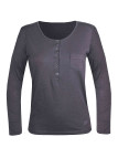 Tee-shirt gris ardoise CLOE2G col rond boutons pression femme