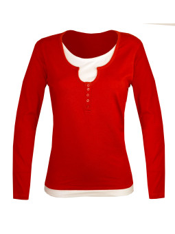 Tee-shirt CLUB2R gris ardoise double manche longue femme