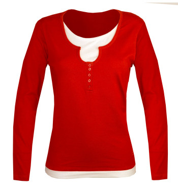 Tee-shirt CLUB2R gris ardoise double manche longue femme