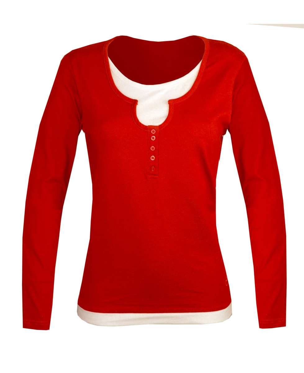 Tee-shirt CLUB2R gris ardoise double manche longue femme