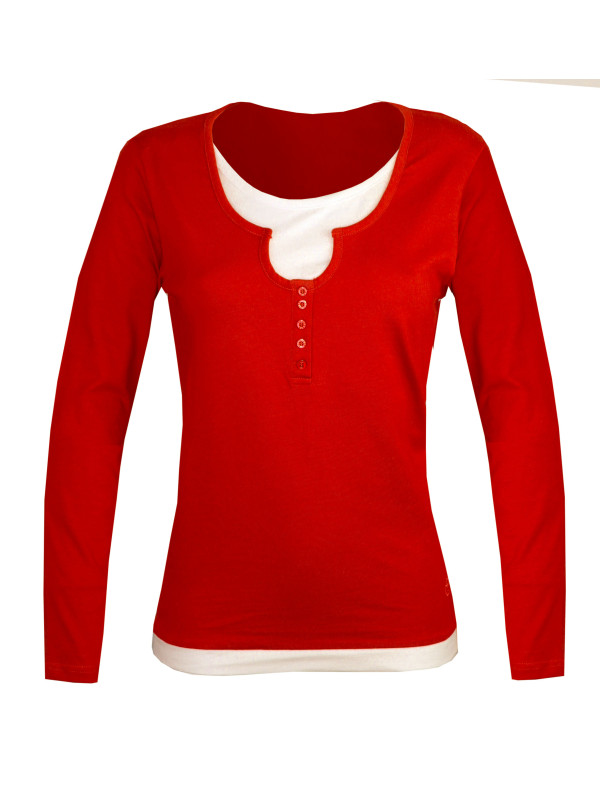 Tee-shirt CLUB2R gris ardoise double manche longue femme