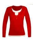 Tee-shirt CLUB2R gris ardoise double manche longue femme