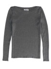 Pull gris femme DAUPHIN3G – Maille côtelée & boutons chic