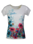 Tee-shirt DRISSA1 bleu/rose col bateau kimono coton femme