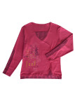 Tunique fleurie coton framboise/marine – Manches longues femme