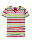 Tee-shirt rayé multicolore femme ECHO1R col fantaisie coton