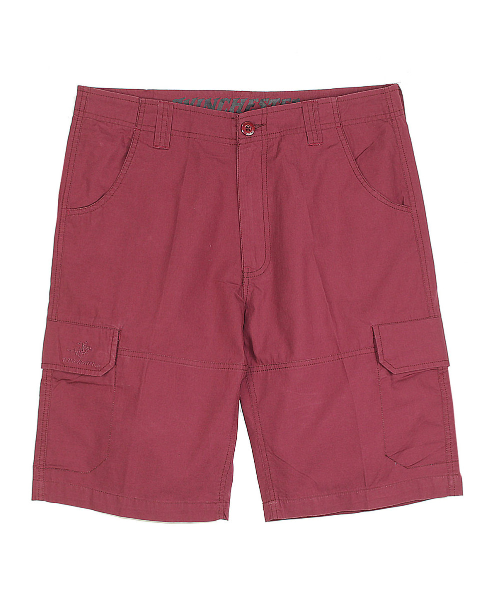 Bermuda homme bordeaux coton multi-poches – IVANHOE3