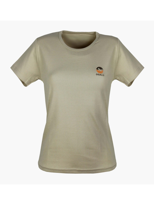 Tee-shirt sable MF416S col rond coton femme élégant