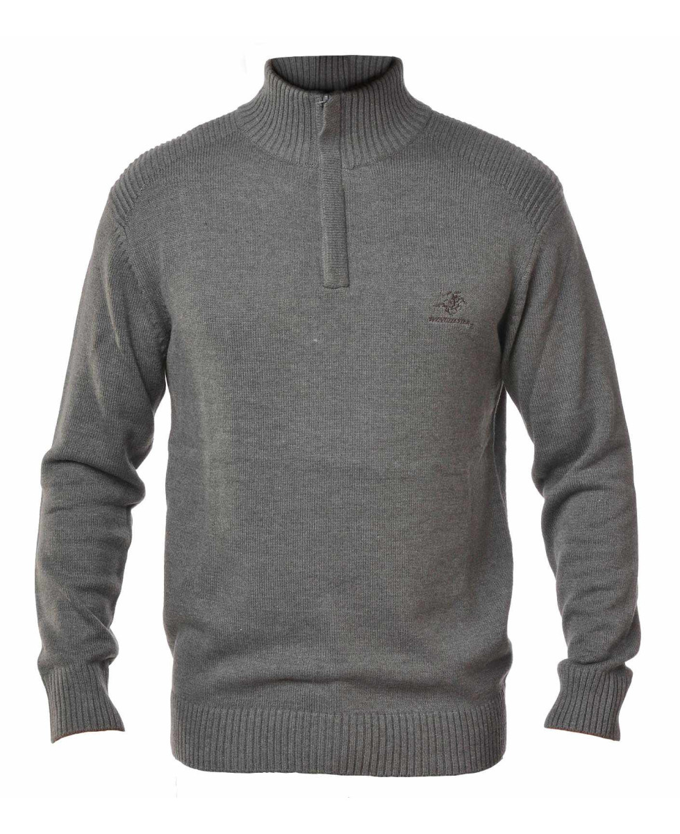 Pull col montant zippé WINCHESTER PLAYER4T – Gris élégant