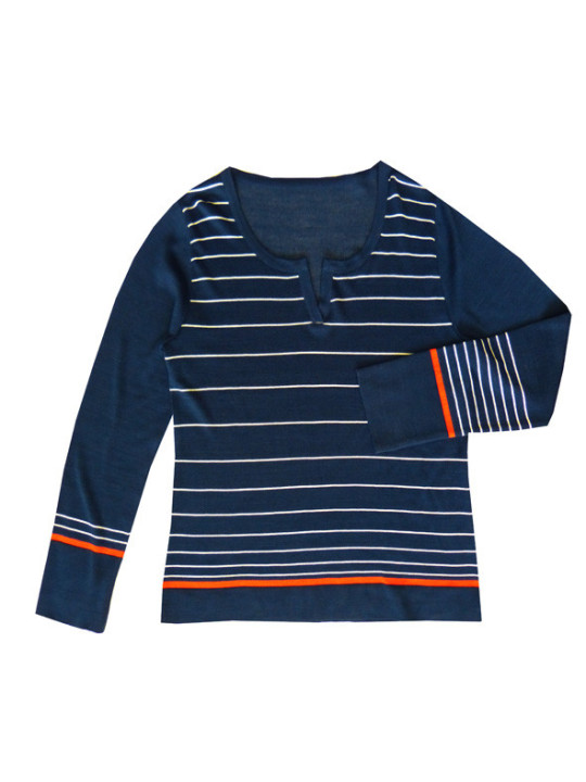 Pull rayé marine/blanc/rouge PRECIS1M femme – Style marin chic