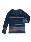 Pull rayé marine/blanc/rouge PRECIS1M femme – Style marin chic