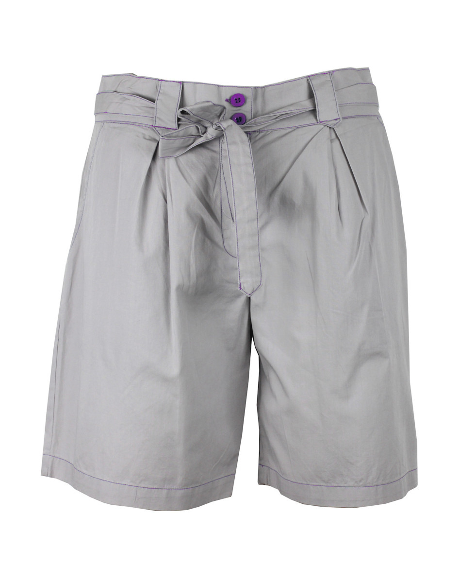 Short mi-long femme SE1105M sylver/mauve – Ceinture élégante