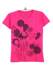 Tee-shirt rose SE1153R motif fantaisie coton femme