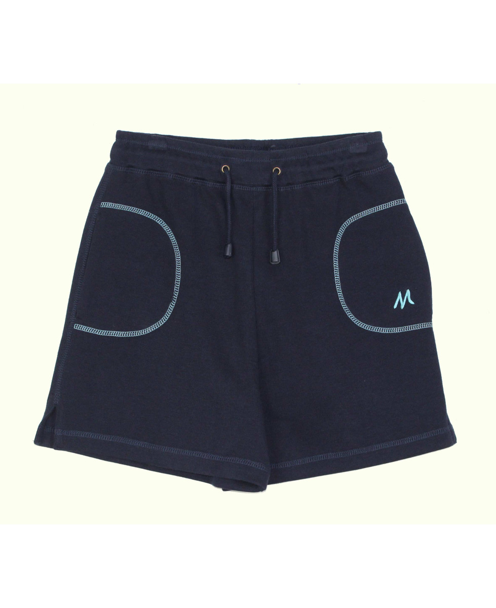 Short sport femme marine – Basique, coton acrylique, confort