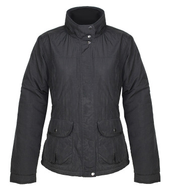Veste matelassée noire femme – Nylon, poches à rabat, chic