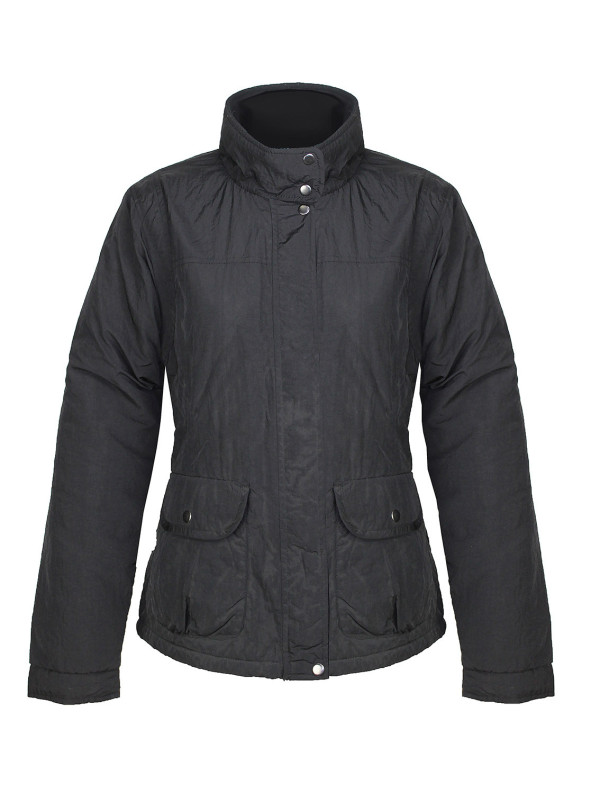 Veste matelassée noire femme – Nylon, poches à rabat, chic