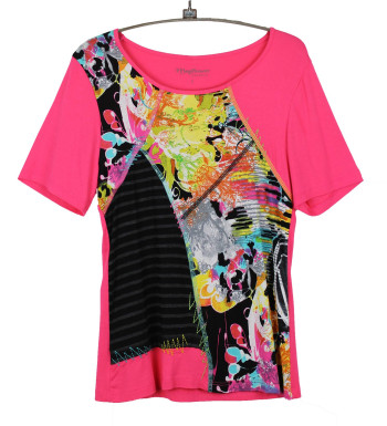 Tee-shirt corail TF347C imprimé fantaisie femme