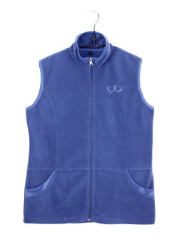 Gilet polaire femme bleu – Col montant, zippé, poches pratiques