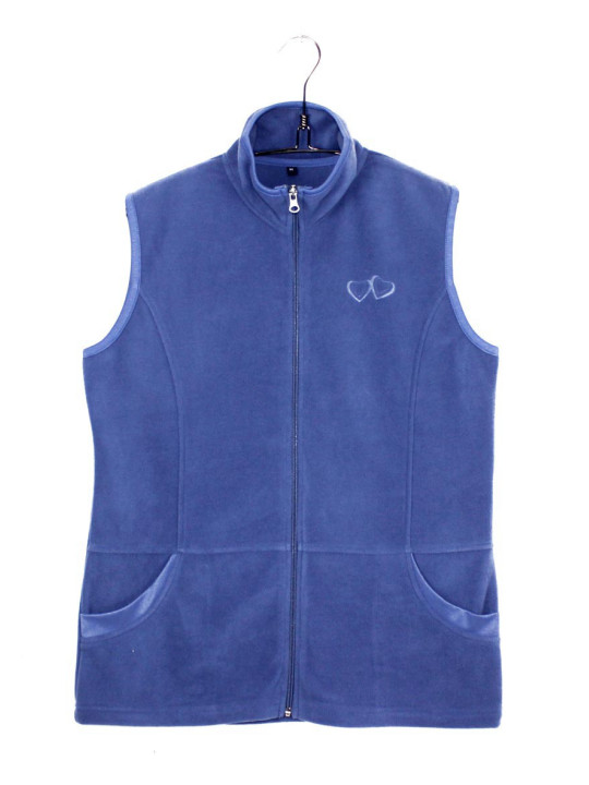 Gilet polaire femme bleu – Col montant, zippé, poches pratiques